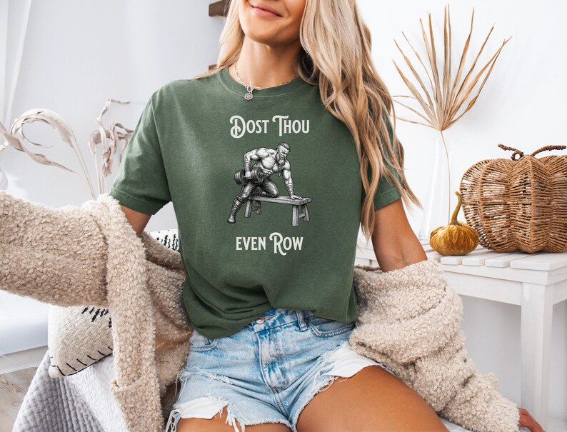 Camiseta "¿Acaso remas?", divertida camiseta de gimnasio vikinga para levantadores de pesas, camiseta de entrenamiento Comfort Colors, regalo de fitness, ¿Acaso siquiera levantas pesas? imagen 2