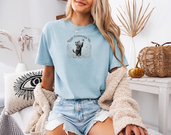 Rage Consumes Me Shirt, Cute Kitten Butterfly Tee, Funny Sarcastic Cat Gift, Cottagecore T-Shirt for Women