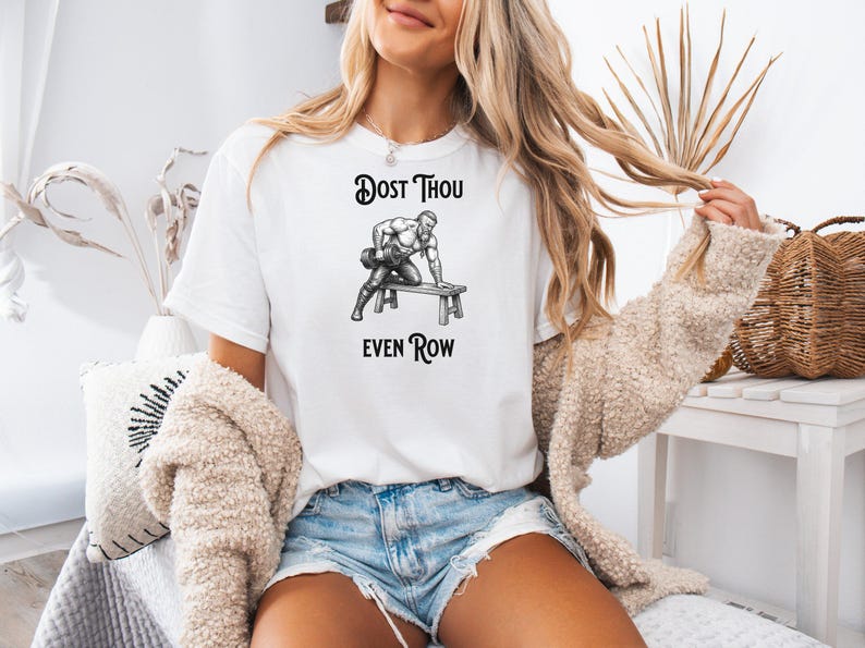 Camiseta "¿Acaso remas?", divertida camiseta de gimnasio vikinga para levantadores de pesas, camiseta de entrenamiento Comfort Colors, regalo de fitness, ¿Acaso siquiera levantas pesas? imagen 6