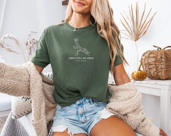 Praying Mantis Tee, Funny Insect Shirt, Girls Will Be Girls T-Shirt, Women Rights Apparel, Minimalist Insect Design, Empowering Apparel