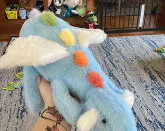Blue Dragon Plush Toy: Soft Kawaii Stuffed Animal with Wings, Fantasy Creature 50cm
