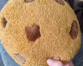 Chocolate Chip Cookie Plush Pillow | Soft Dessert Cushion, Cozy Room Decor