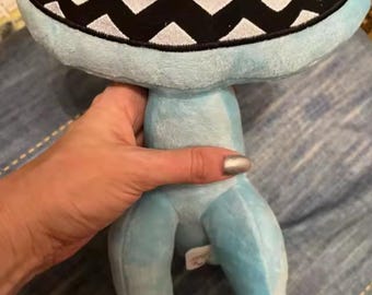 Blue Monster Plush Toy – Big Toothy Grin, Soft Stuffed Creature, Quirky Style 24cm