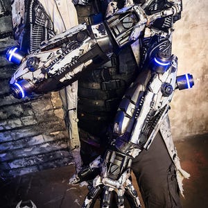 Progenitor v1 arm augmentation - Cyberpunk light up LED original design glowing techwear post-apoc dystopian Bracer and glove armor gauntlet