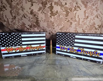 Distress American Flag - Support the Troops - We the People 3d Printed Light Box