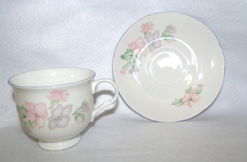 Sadler English China Teacup and Saucer Set Romance Pattern Etsy