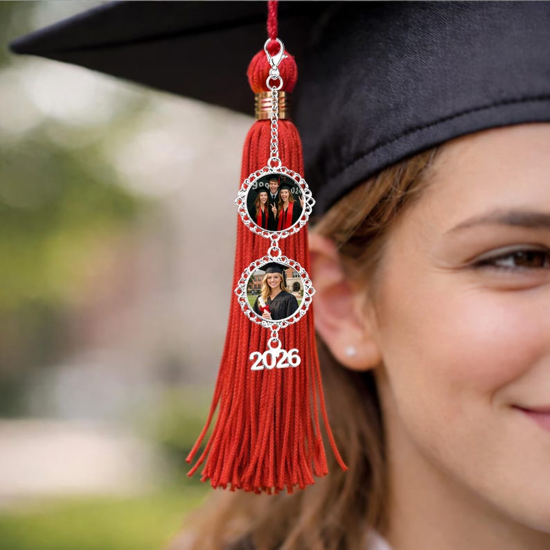 Graduation Cap Chsrms Custom Photo Graduation Tassel Charm, Personalized Graduation Cap Charm ...