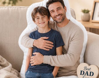 Gepersonaliseerde fotokussen, gepersonaliseerd fotokussen voor vader, kussen vaderdag, upload je fotokussen, verjaardagscadeau papa, herdenkingskussen