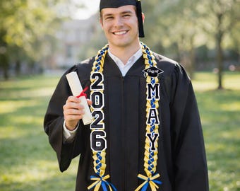 Personalized 2026 Graduation Lei, Custom Name Ribbon Lei Class of 2026, Graduation Gift For Men Women, Senior Night Gift Lei