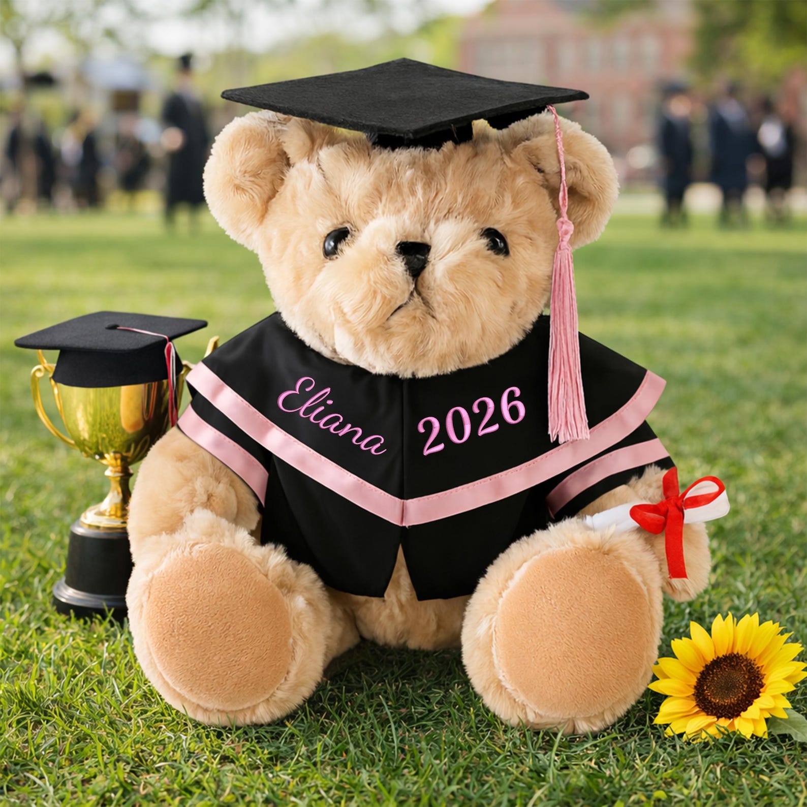 Personalized Graduation Bears Class of 2026, Custom Embroidered Grad ...