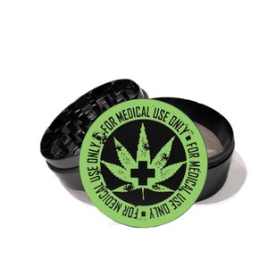 SHIPS FREE Fast-Herb Leaves and cross UV Printed Design 4 Piece Airplane grade Aluminum Herb Grinder Crusher