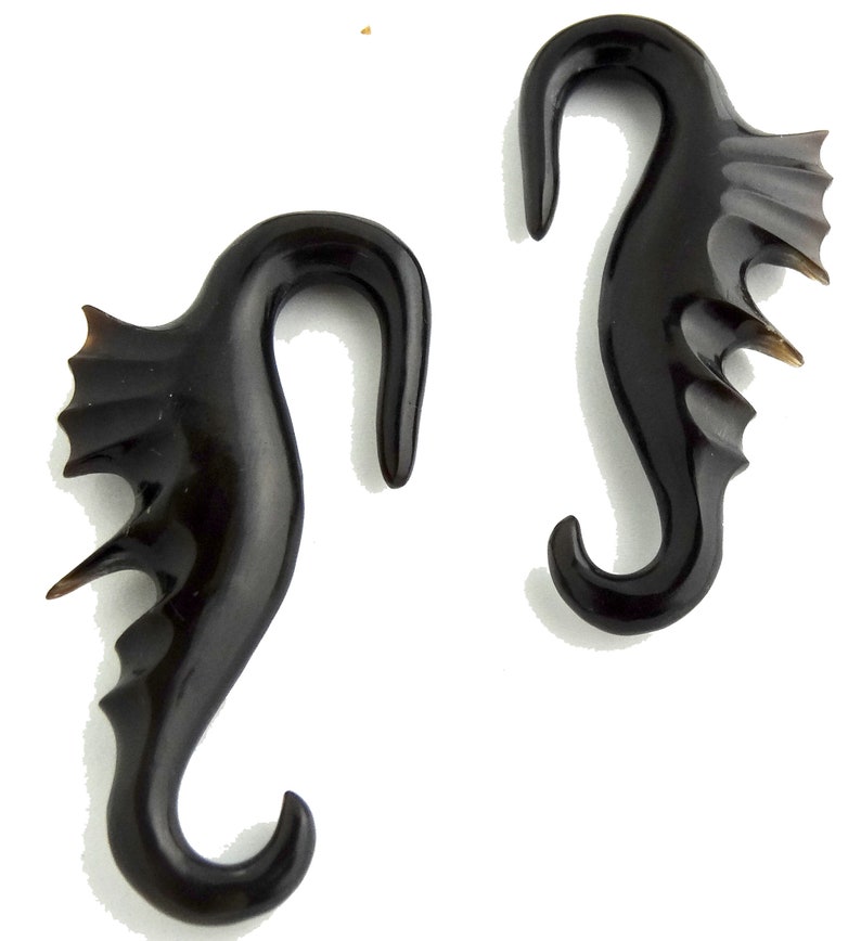 Hand Carved Hooked Horn Plugs Hanging Ear Plugs Taper Ear Etsy