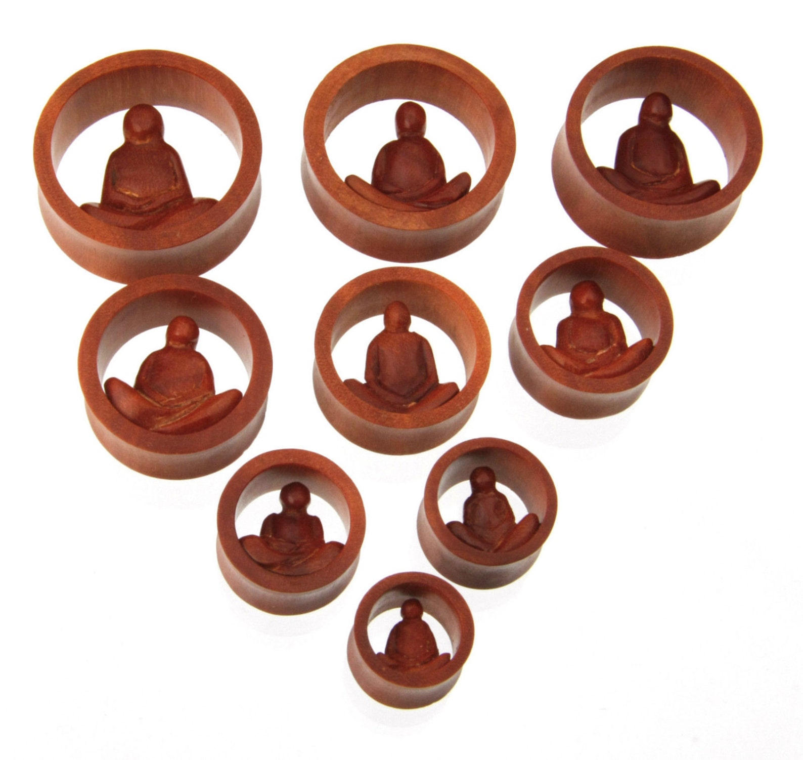 Organic Sawo Wood Ear Plugs hindu Meditating Buddha Double Etsy