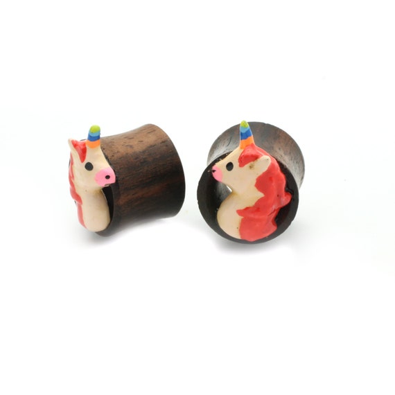 Tic wood Poop emoji Plugs Double Flare Tunnel Organic Wood Ear Plug Gauges Body Piercing Jewelry Pair