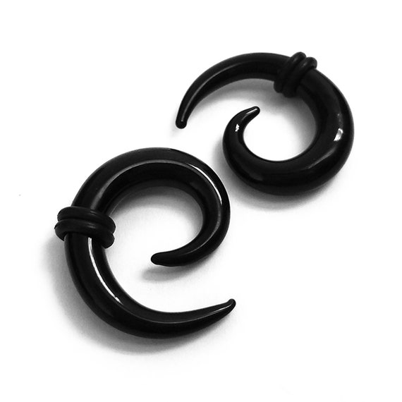 Glass Spiral Taper Ear Plug Stretcher Earring Body Piercing Jewelry Hand Made Twisted Oange Blue Black Gift For Pierced Ears