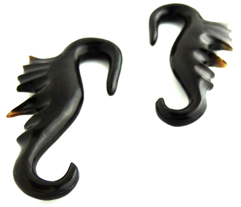 Hand Carved Hooked Horn Plugs Hanging Ear Plugs Taper Ear Etsy