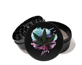 Watercolor Herb UV Printed Premium Grinder 4 Piece Aluminum Grinder Personalize the back of the grinder with your message