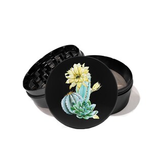 Arizona Desert Cactus UV Printed ,4 Piece Black Premium Grinder Personalize the back of the grinder with your own message