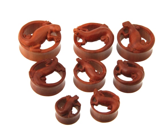 5mm JewelryVolt Organic Horn Hook Plugs with Star Inlay