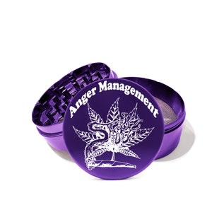 Anger Management Herb Snake laser engraved Airplane grade Aluminum Herb Grinder Free Personalize the back of the grinder 404