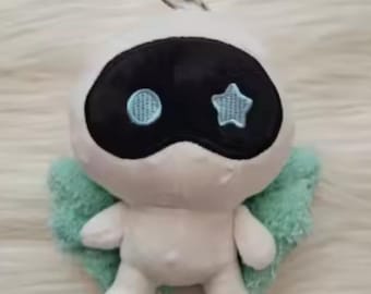 Angel Plush Keychain | White Angel with Mint Wings, Star Eye Detail (15cm)