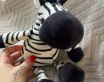Zebra Plush Toy – Cute Black & White Stuffed Animal – Soft Safari Nursery Decor – Kids Gift  Jungle Theme Toy 25cm