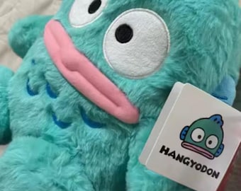 Hangyodon Plush Toy – Cute Sanrio Character Stuffed Animal – Soft Kawaii Blue Fish Plush Gift for Collectors 22cm