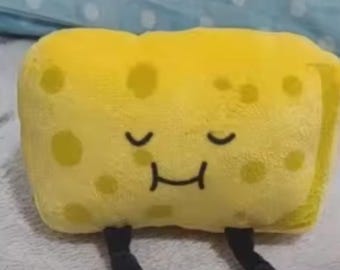 Cute Yellow Sponge Plush Toy | Kawaii Cartoon Pillow | Soft Smiling Plushie | Cozy Gift for Kids & Cute Room Decor 15cm