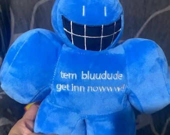 Blue Meme Plush Toy – Viral Quote Stuffed Doll, Gamer Collectible 25cm