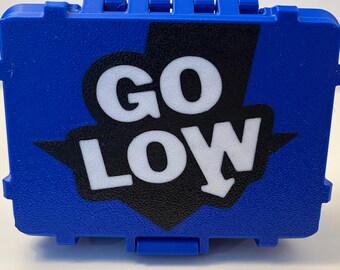 Go Low Card Storage Box | Blue, Black & White | Deck Organizer |
