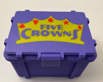 5 Crowns Card Storage Box | Card Game box| Deck Organizer | Travel Case | Five Crowns