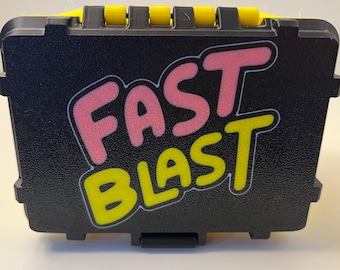 Fast Blast Card Storage Box | Pink, Black, Yellow & White | Deck Organizer
