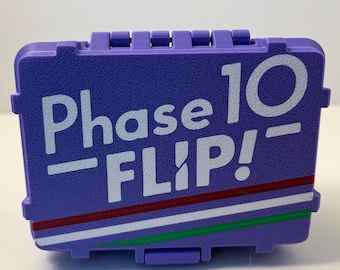 Phase 10 Flip Card Storage Box - 3D Printed Case - Colors in Pictures or Custom
