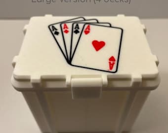 Playing Card Box – 1‑Deck or 4‑Deck Holder – Custom Colors - bicycle cards