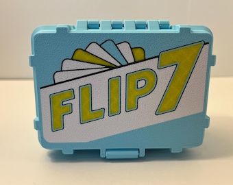Flip 7 Card Box - 3D Printed Deck Holder - Custom Color Options - Card Game Organizer