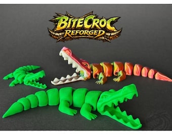 Articulated Crocodile – Poseable Flexi Creature, Two Sizes, Custom Colors