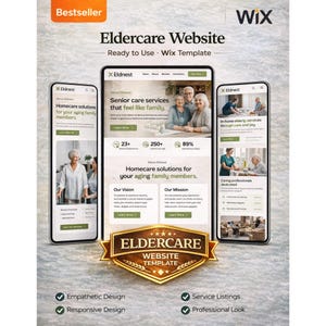 Wix eldercare template, healthcare website template, wix healthcare template, Elderly Care, Senior Care, Medical, Clinic Website Design