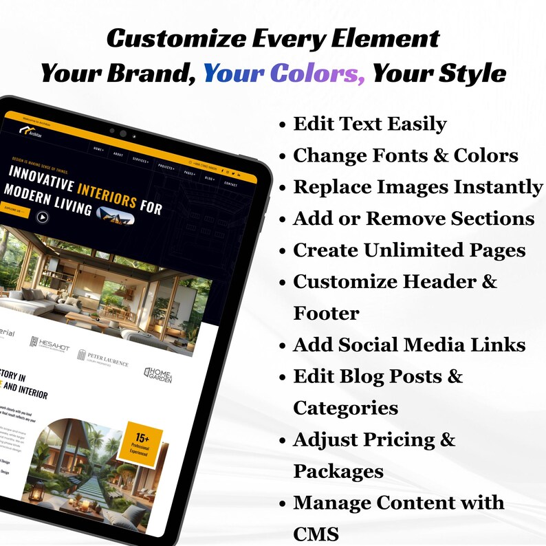 Interior Design Website Template – Architecture Wix Studio Template ...