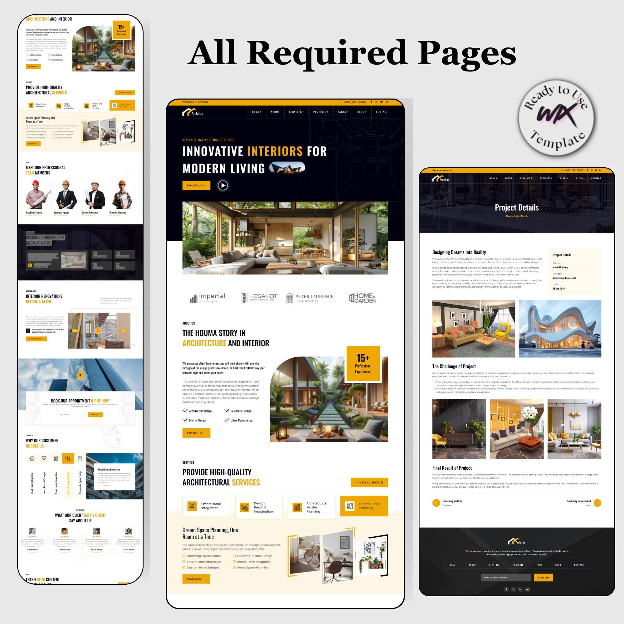 Interior Design Website Template – Architecture Wix Studio Template ...