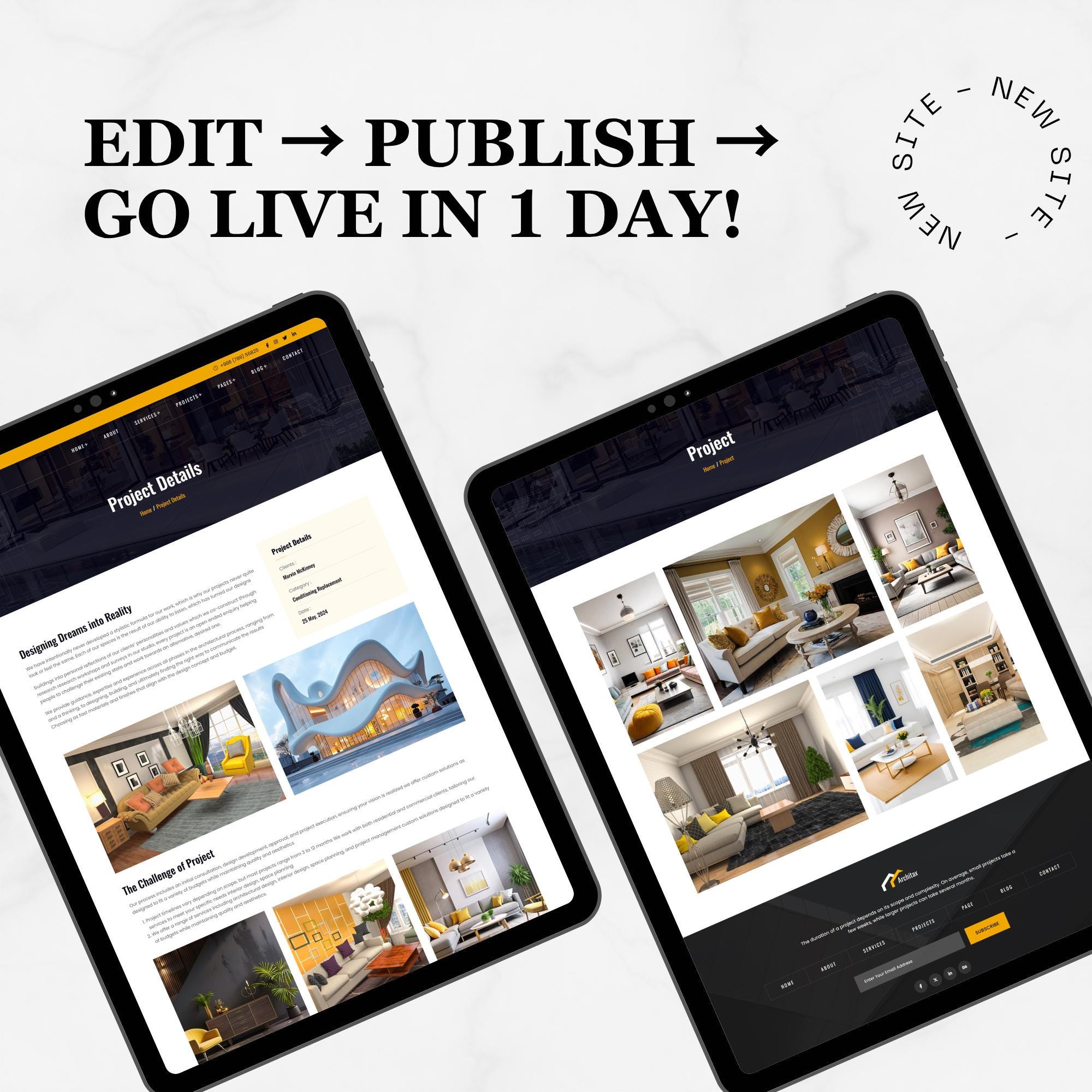 Interior Design Website Template – Architecture Wix Studio Template ...