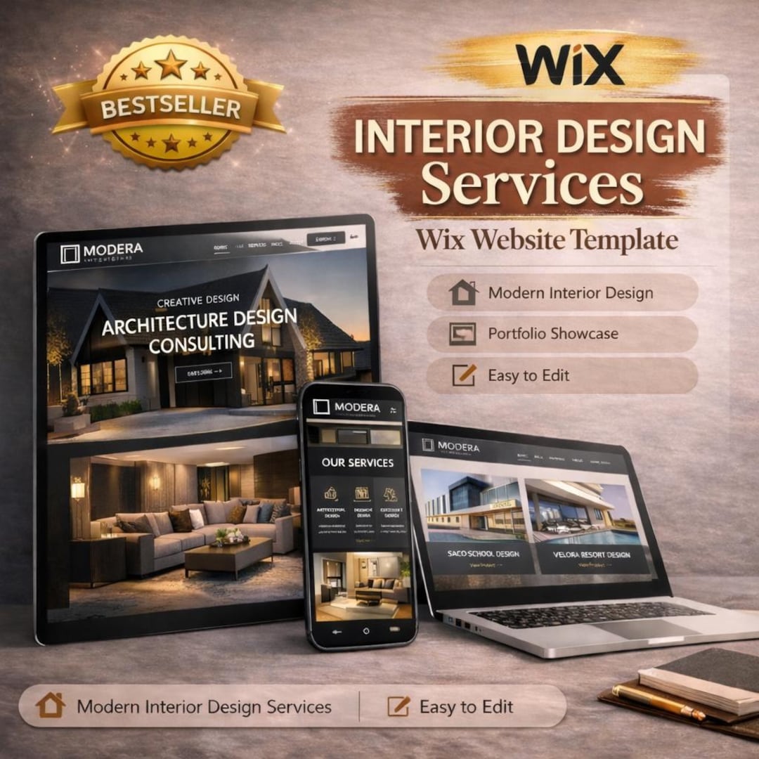 Interior Design Wix Website Template for Architects, Home Decor Studios ...