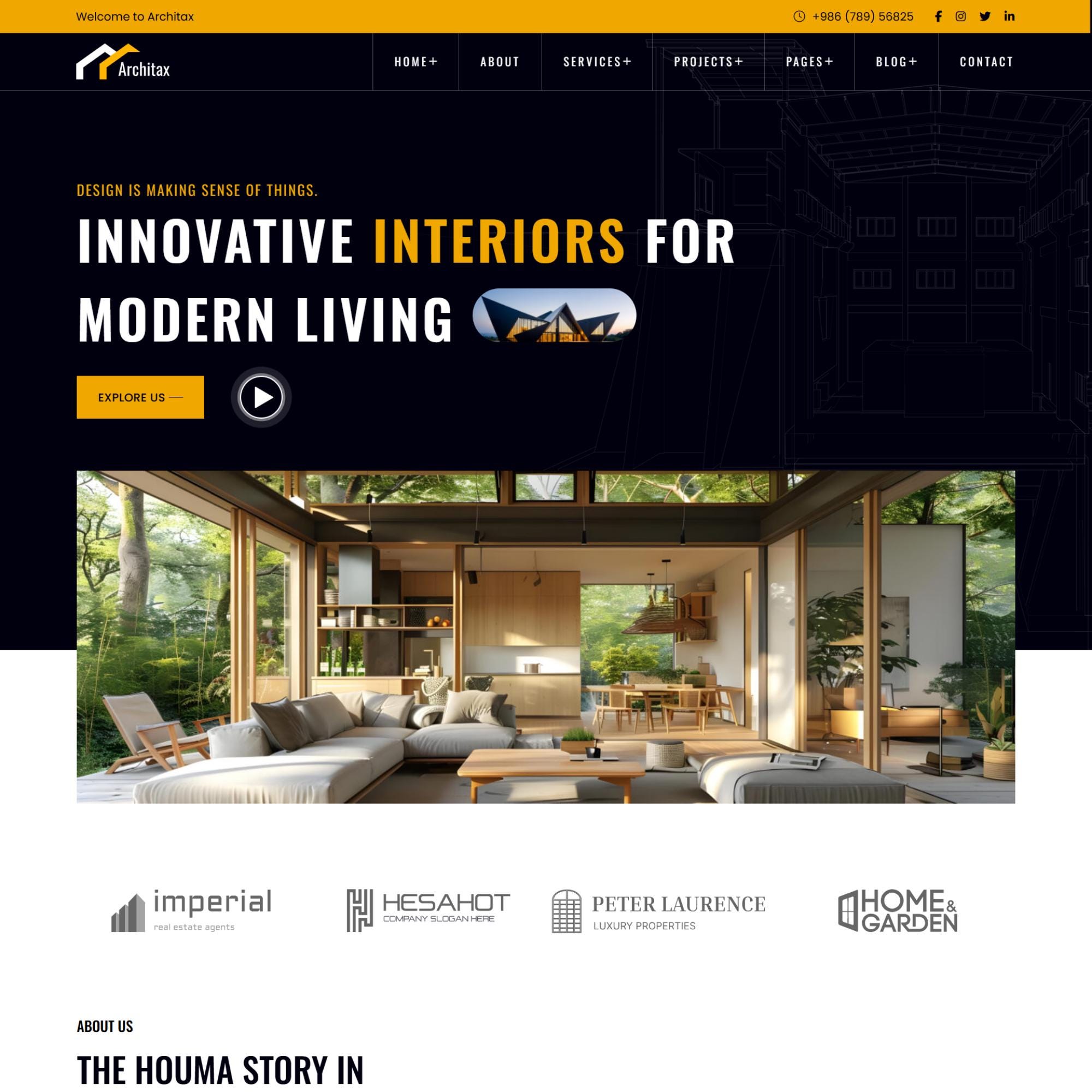 Wix Studio Website Template | Interior Design Architecture Business ...