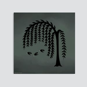 Weeping Willow Tree Art Print, Sage Green Wall Art, Dark Cottagecore Home Decor, Whimsigoth Decor, Gift for Nature Lover