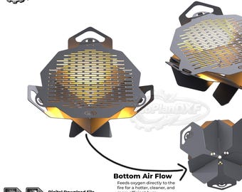 File DXF per barbecue pieghevole da campeggio – Design per barbecue portatile (Download digitale)