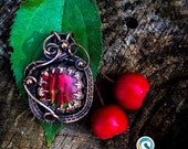 Tyche Talisman Fortune Prosperity Feng Shui Powerful Amulet Ammolite Pendant Wire Wrapped Copper Pendant OOAK Necklace Gift for Her, for Him