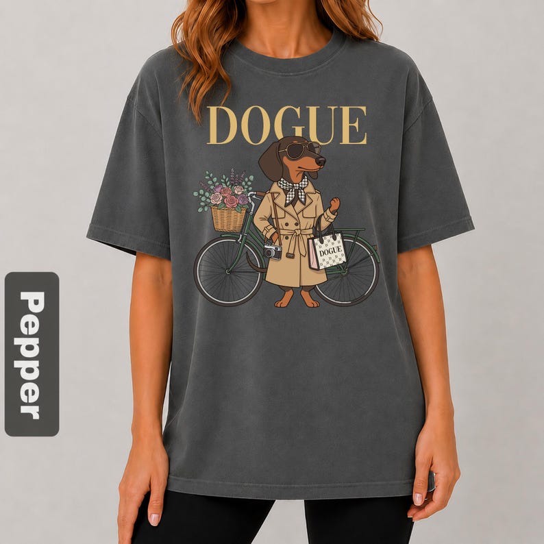 Funny Dachshund Shirt, Dogue Parody Tee, Comfort Colors Wiener Dog Tshirt, Cute Dog Mom Gift, Trendy Fashion, Pet Lover T-shirt image 7
