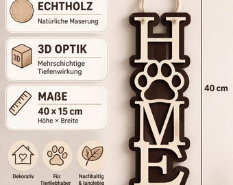 HOME Door & wall decoration made of real wood – for animal lovers