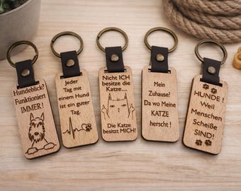 Wooden keychain with a heart – made for animal lovers
