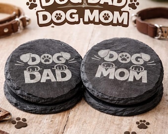 Dog Dad & Dog Mom Coasters - stylish, loving and meaningful
