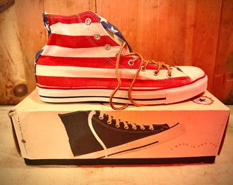 Vintage Converse All Star Hi "Stars & Bars" USA Made Size 13 (Original Box)